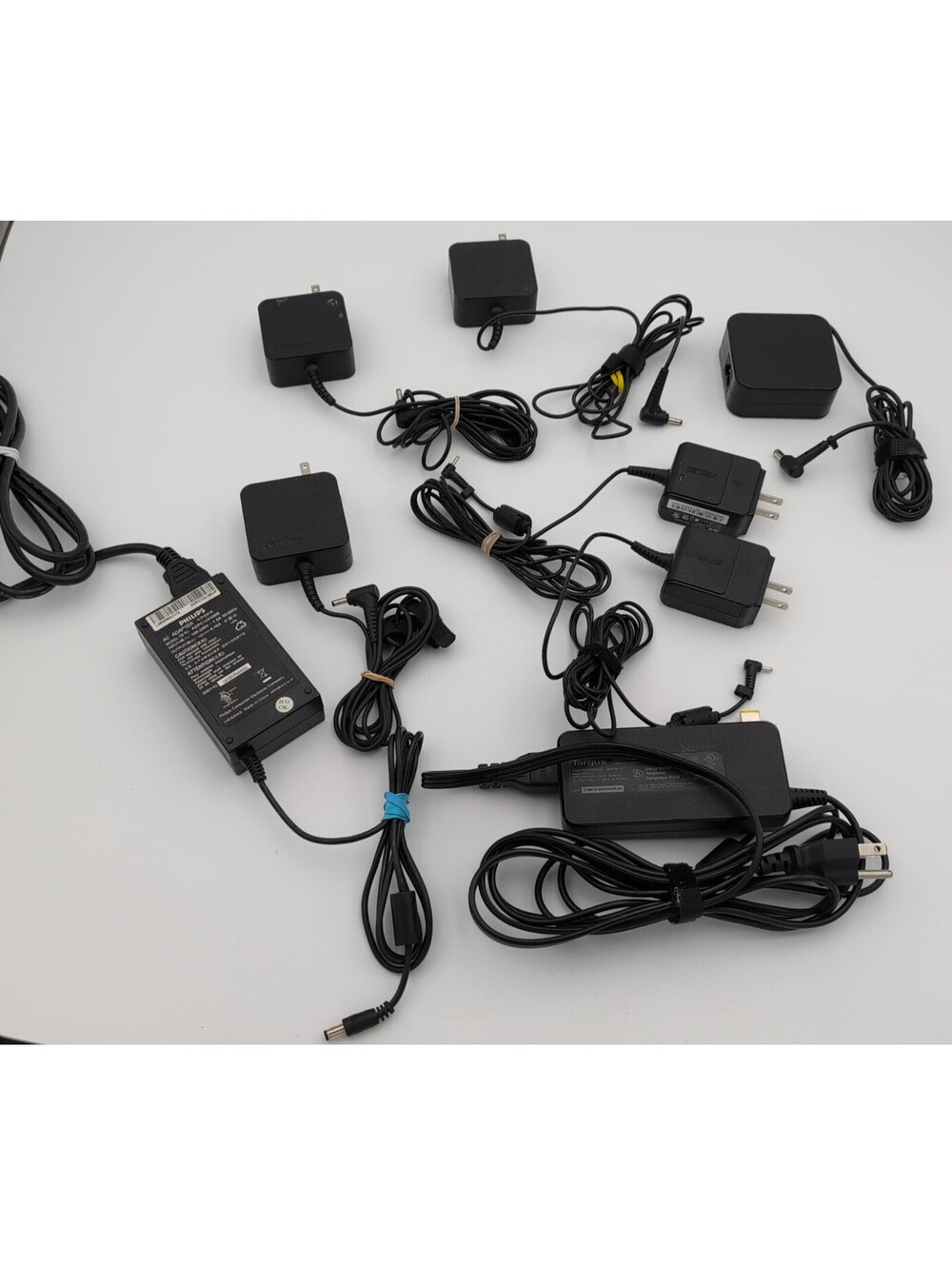 LOT 8 OEM Lenovo Asus Phillips Targus 3 Prong Mickey Mouse AC Power Cord Bundle